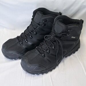 Nortiv 8 Men's Black Steel Toe Waterproof Lace Up Boots Size 12